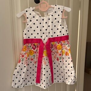 Koala Kids White and Black Polka Dot Dress